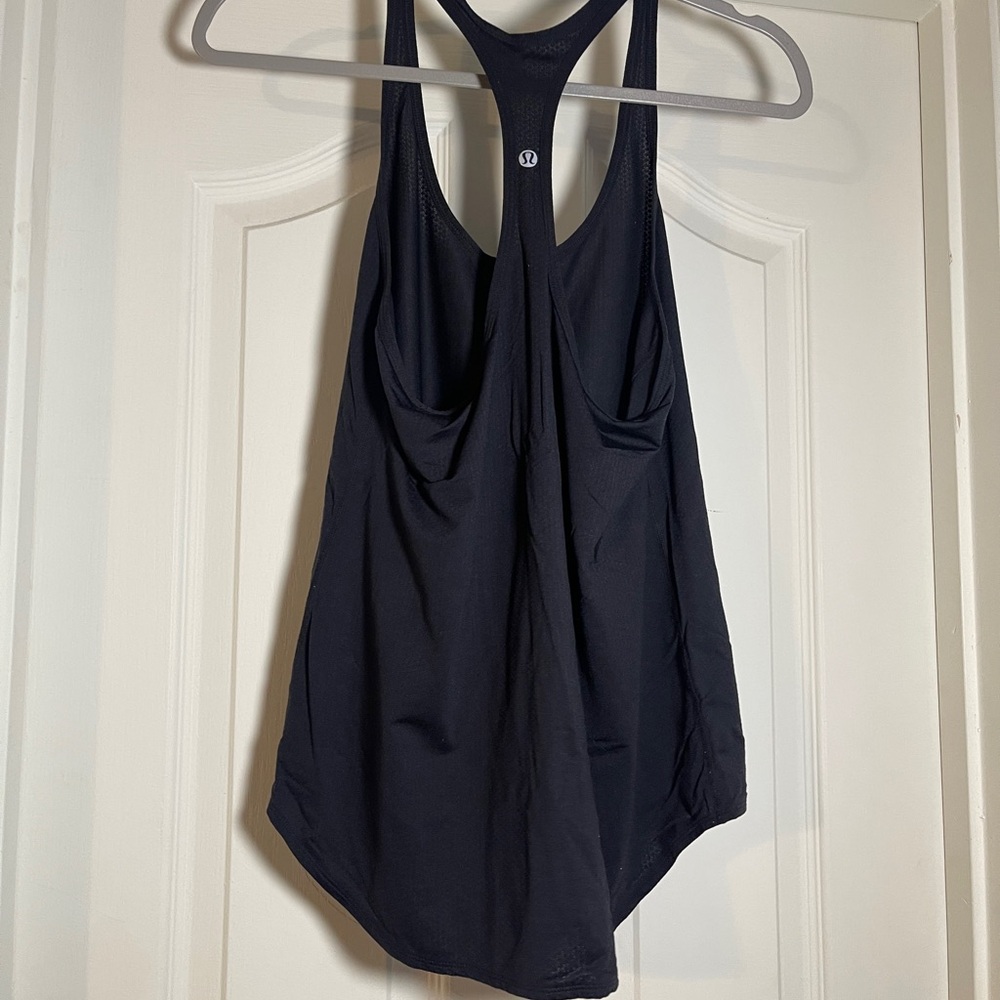 lululemon athletica Blue Asymmetrical Backless Tank Top
